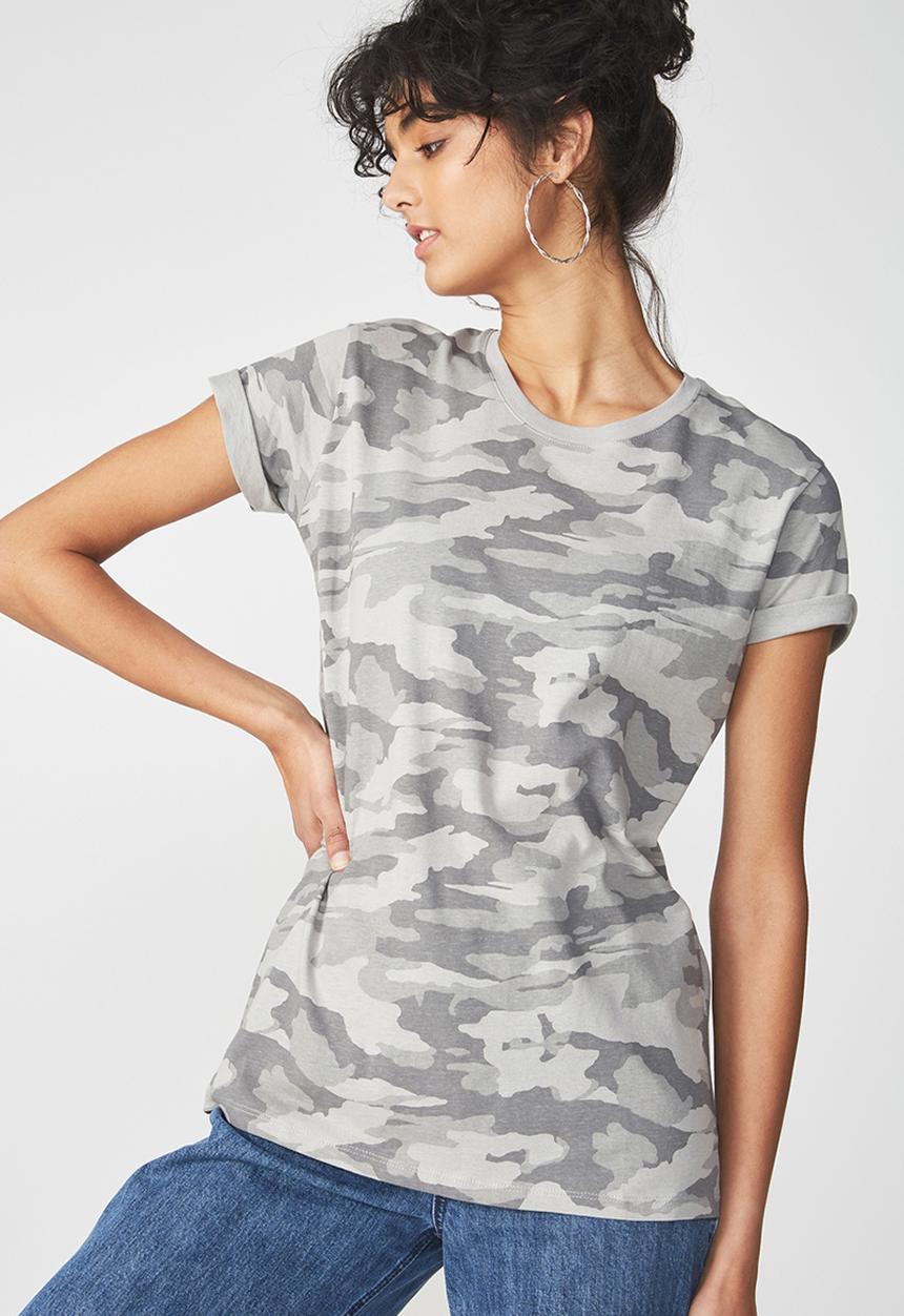 Cotton On - Tbar fox summer graphic t-shirt - grey