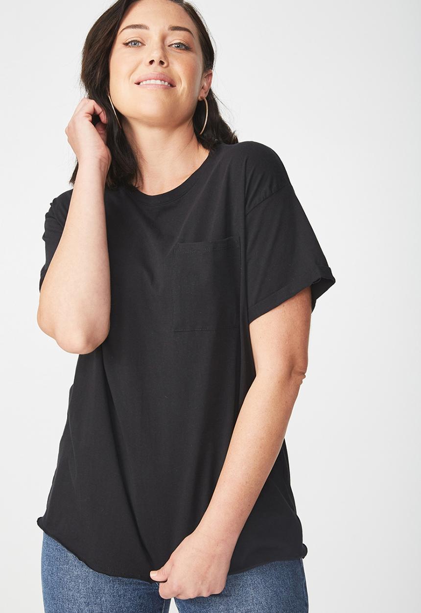 Cotton On - The one summer boyfriend pocket tee - black