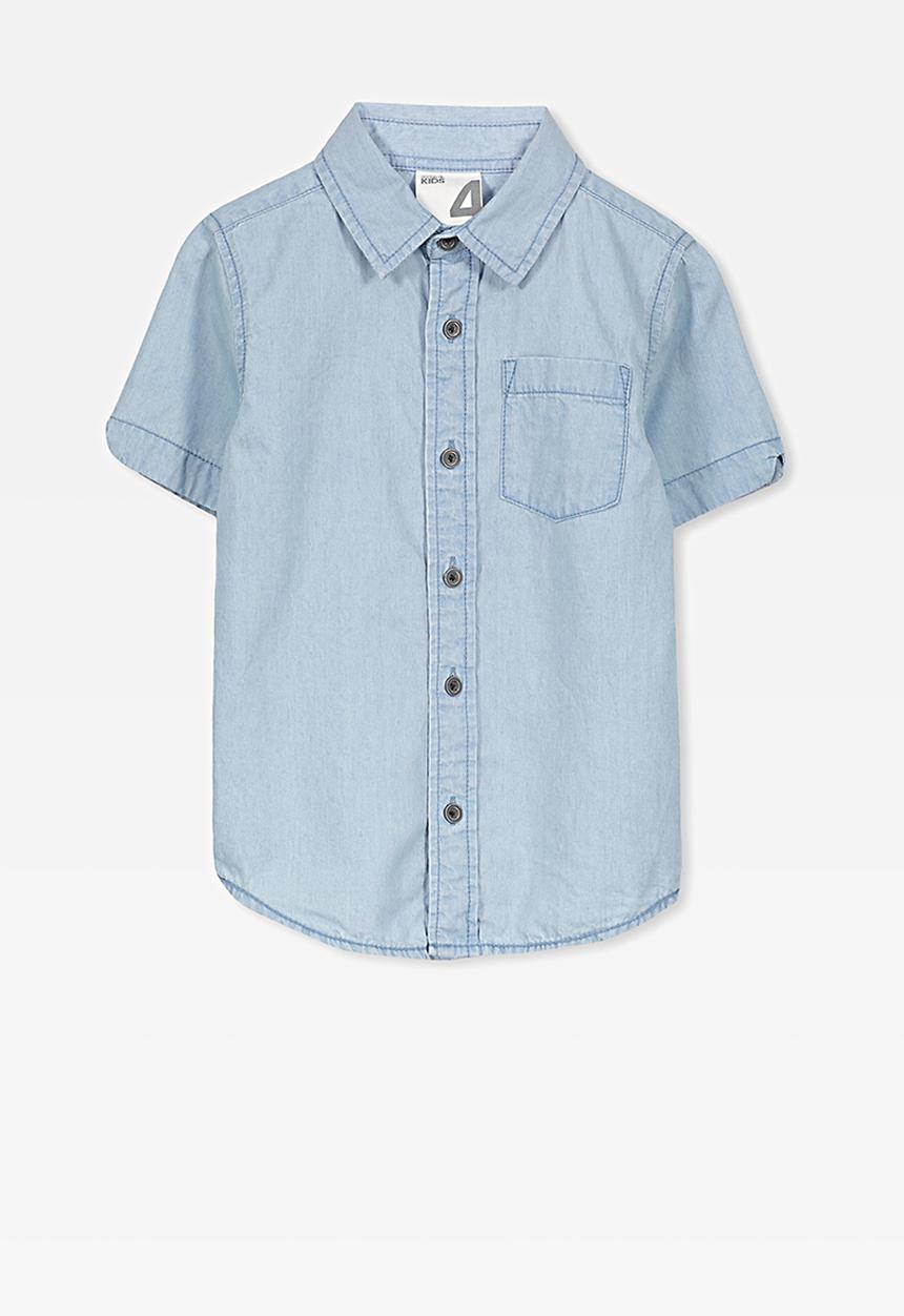 Cotton On - Jackson short sleeve shirt - blue