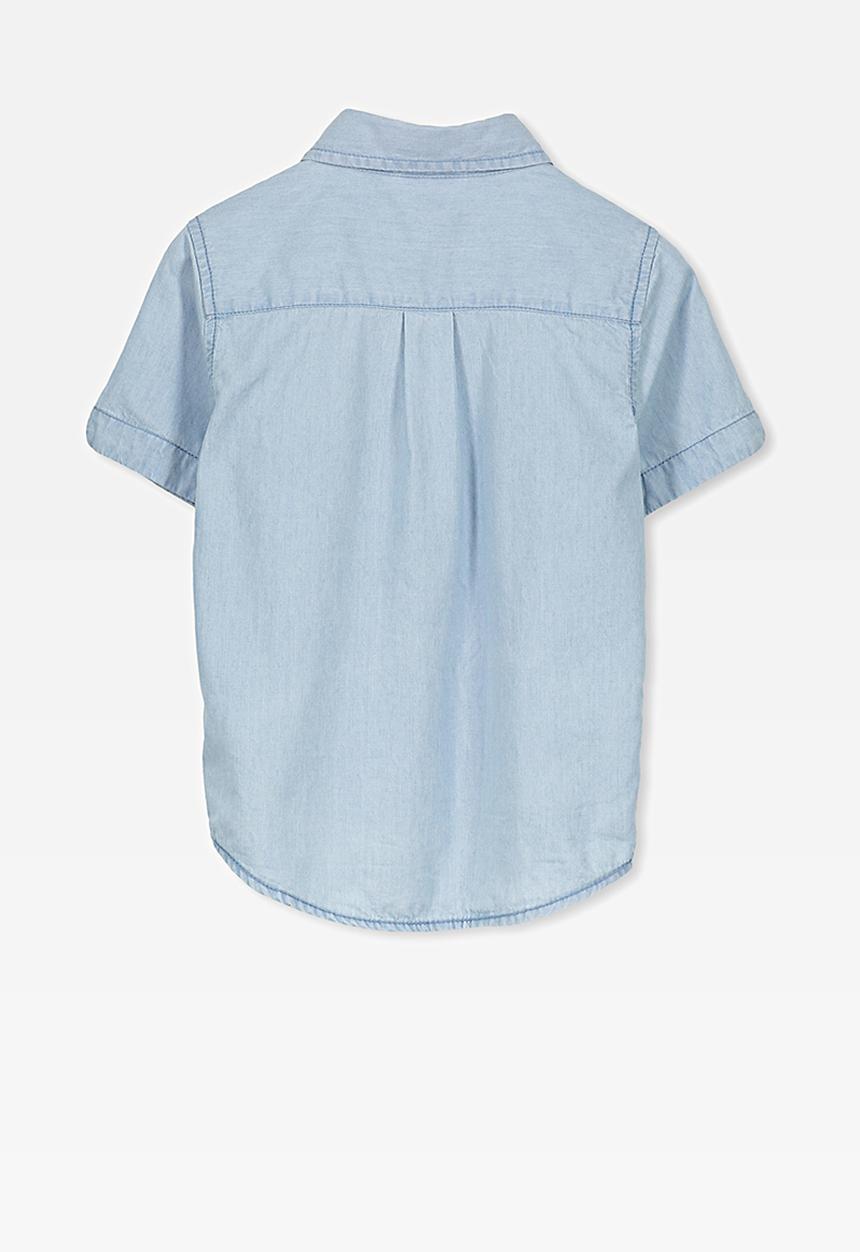 Cotton On - Jackson short sleeve shirt - blue