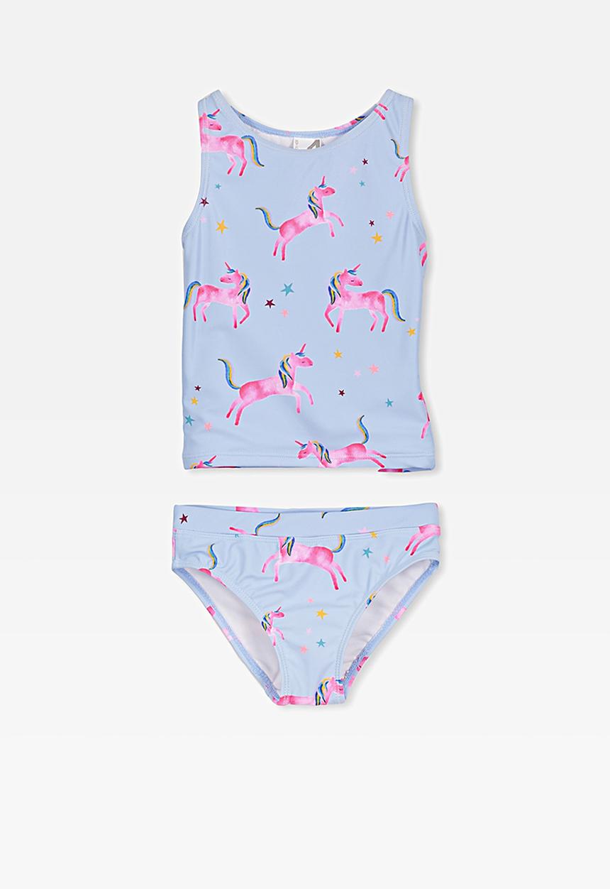 Cotton On - Adalyn tankini - blue & pink