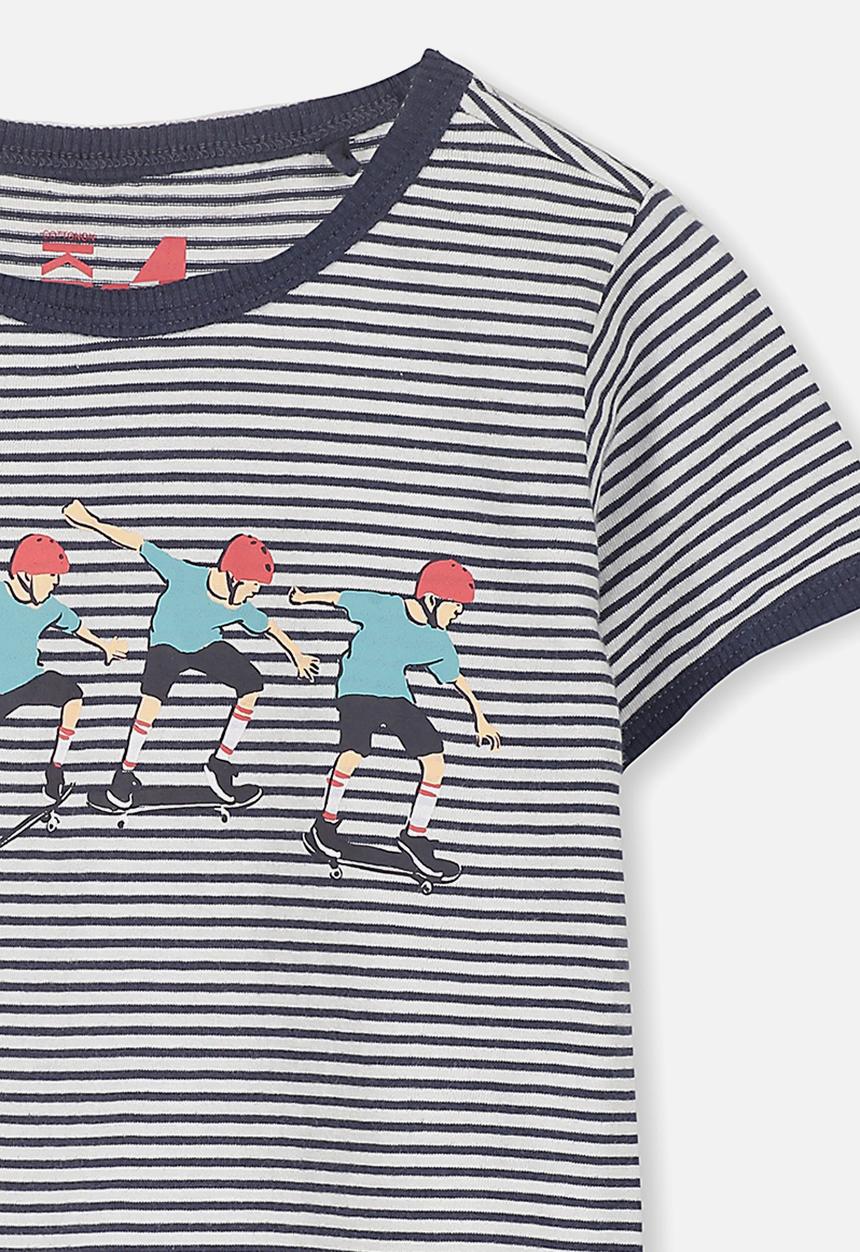 Cotton On - Max short sleeve tee - navy & white 