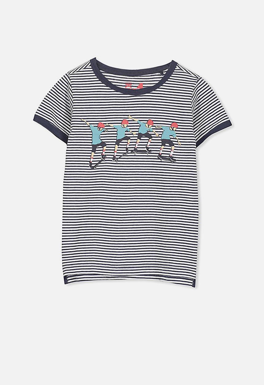 Cotton On - Max short sleeve tee - navy & white 