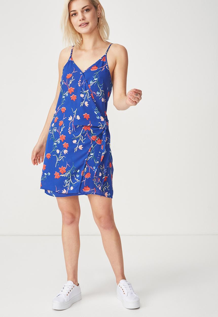 Cotton On - Woven summer Margot wrap slip dress - multi