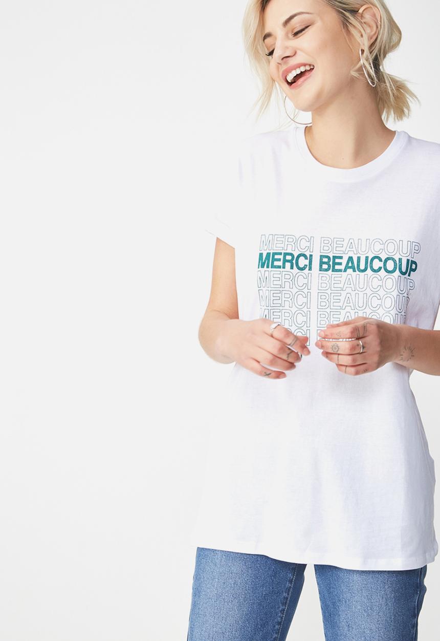 Cotton On - Tbar fox summer  graphic t-shirt - white