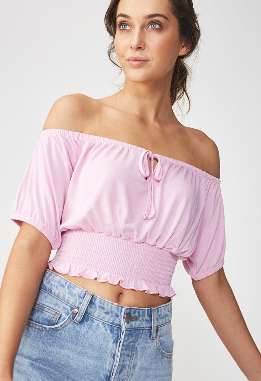 Cotton On - Vicki tie summer front top - pink 