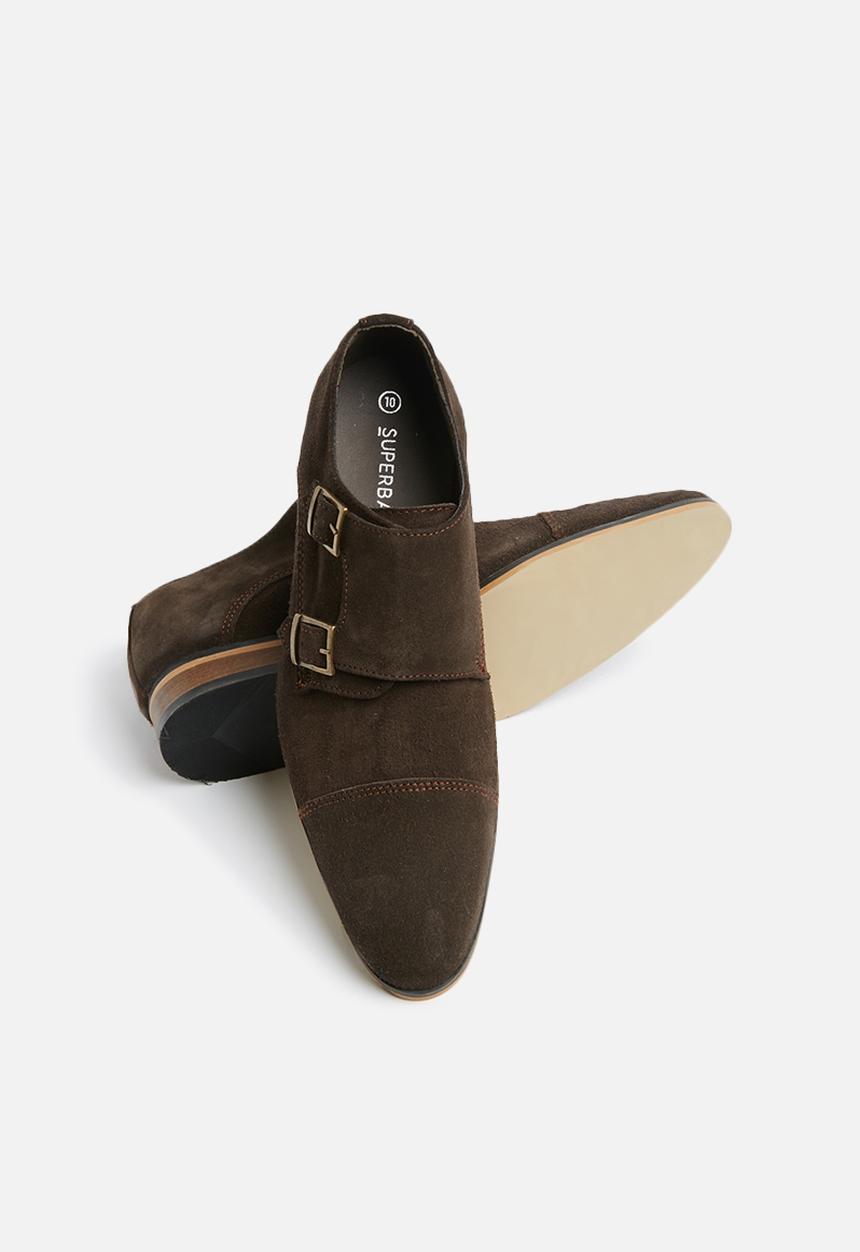Superbalist - Carlo monk strap formal suede  - brown