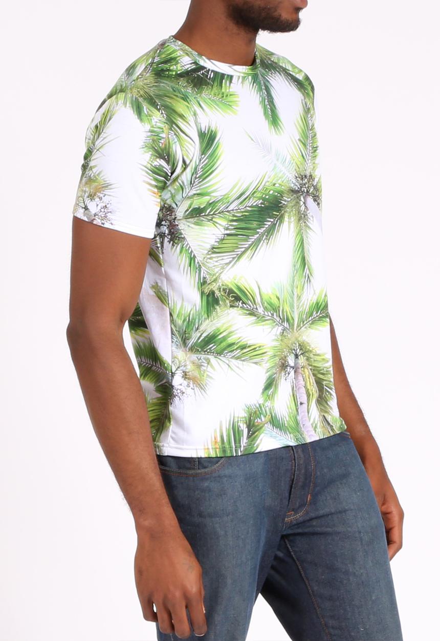 Mr Gugu & Ms Go - Unisex Palm T-Shirt – White & Green