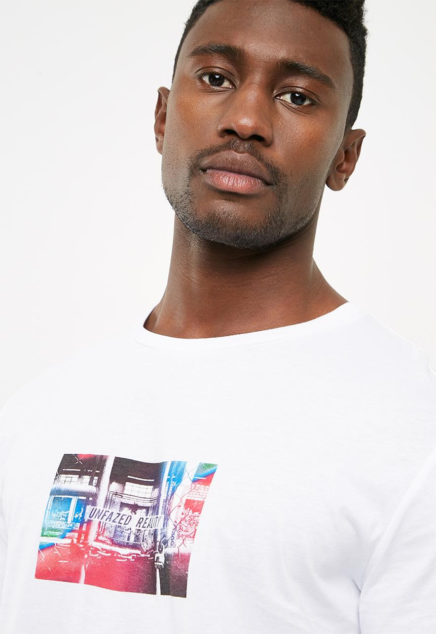 basicthread - Printed crew neck tee - white 