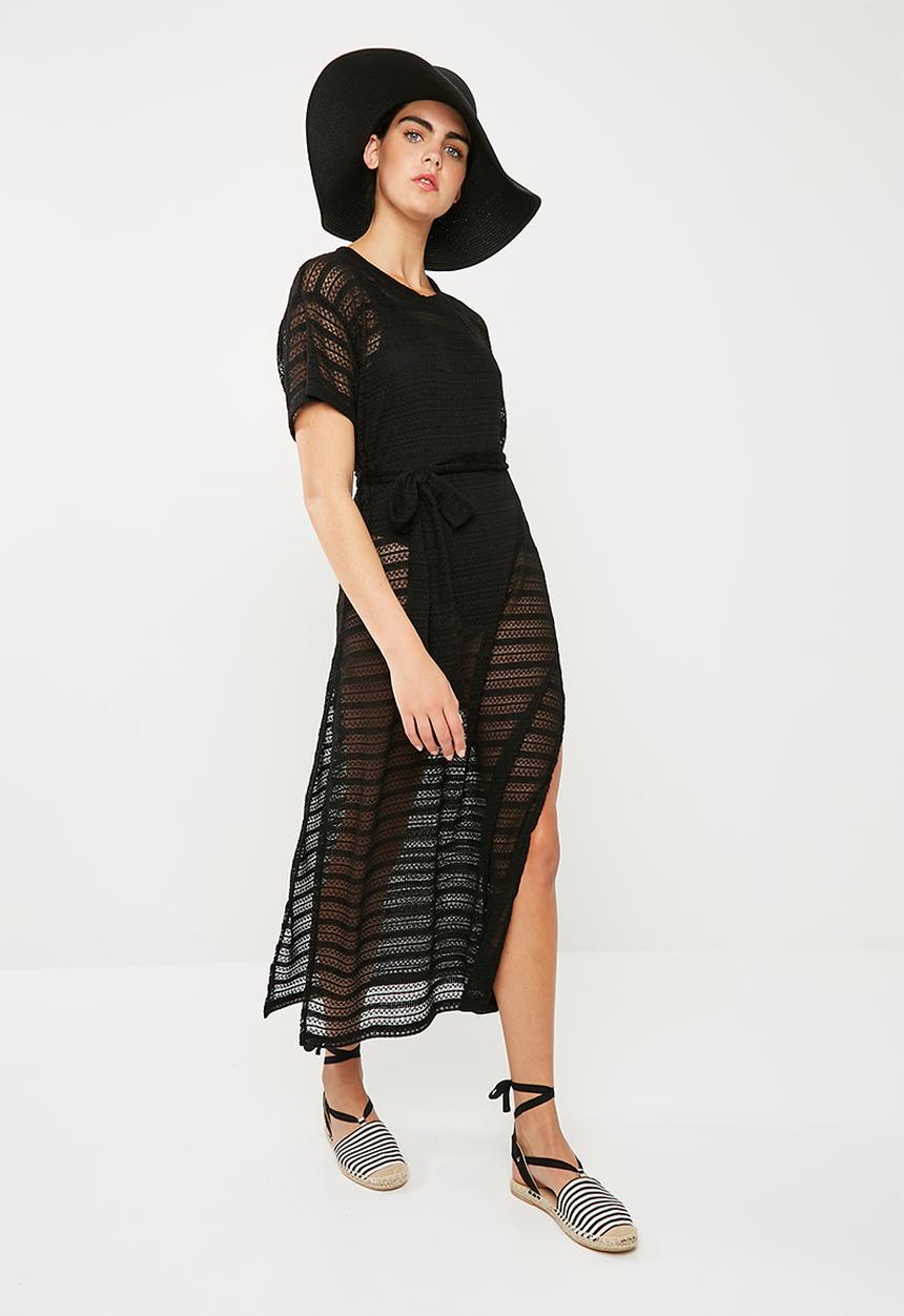 Superbalist - Drop shoulder maxi cover up - black
