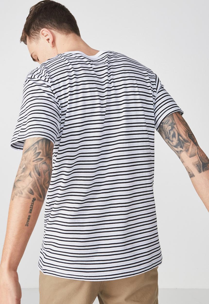 Cotton On - Dylan short sleeve tee - black & white 
