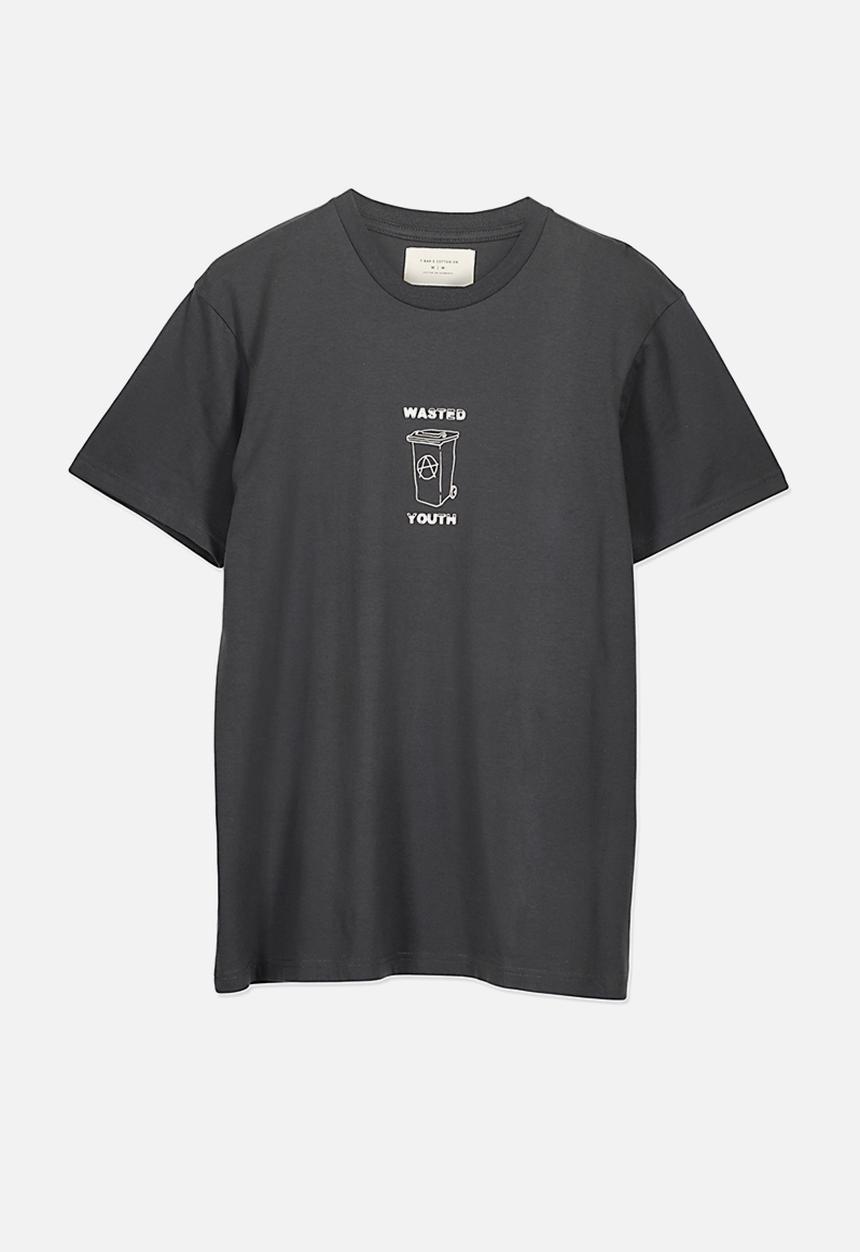 Cotton On - Tbar short sleeve tee - charcoal
