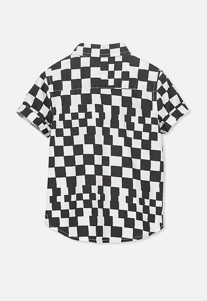 Cotton On - Jackson short sleeve shirt - black & white 