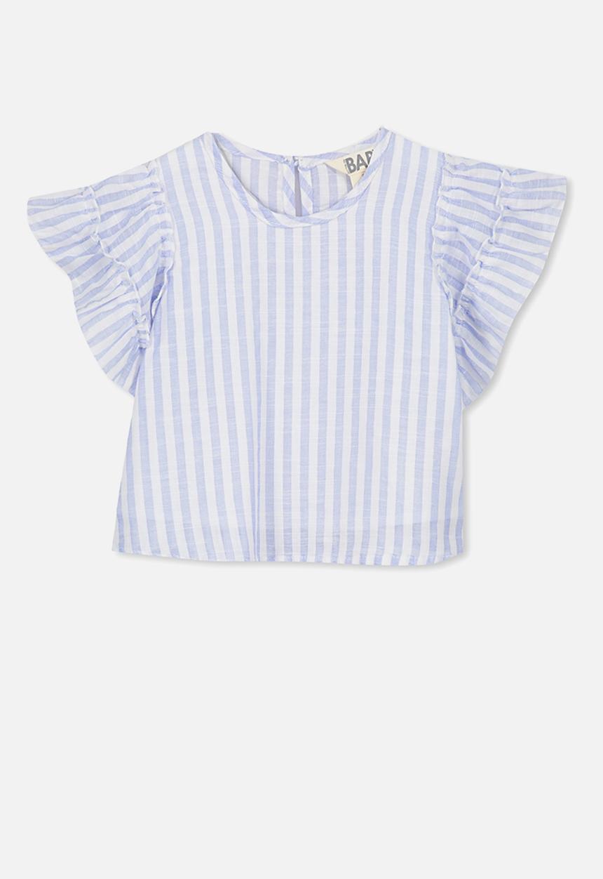 Cotton On - Blair flutter top - blue & white