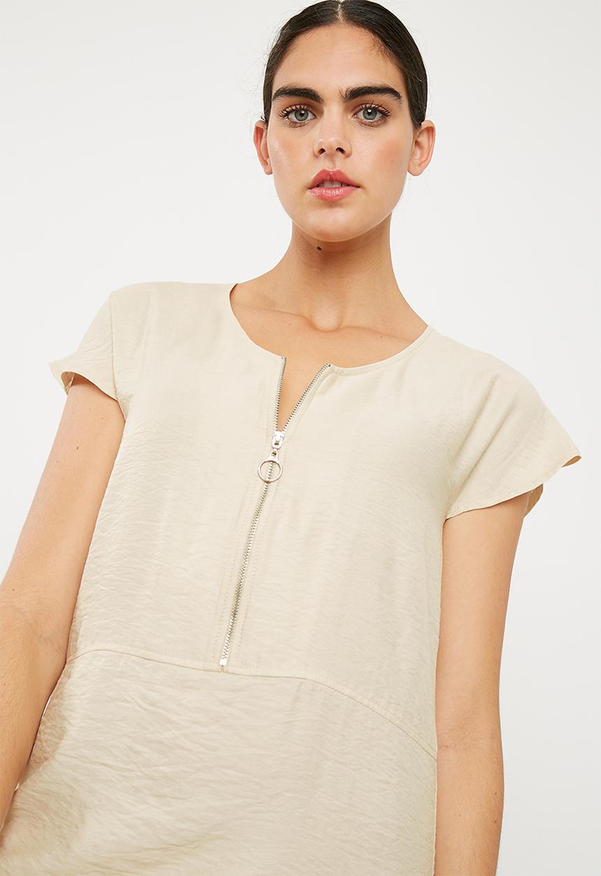 Superbalist - Sheath dress with zip detail - cream
