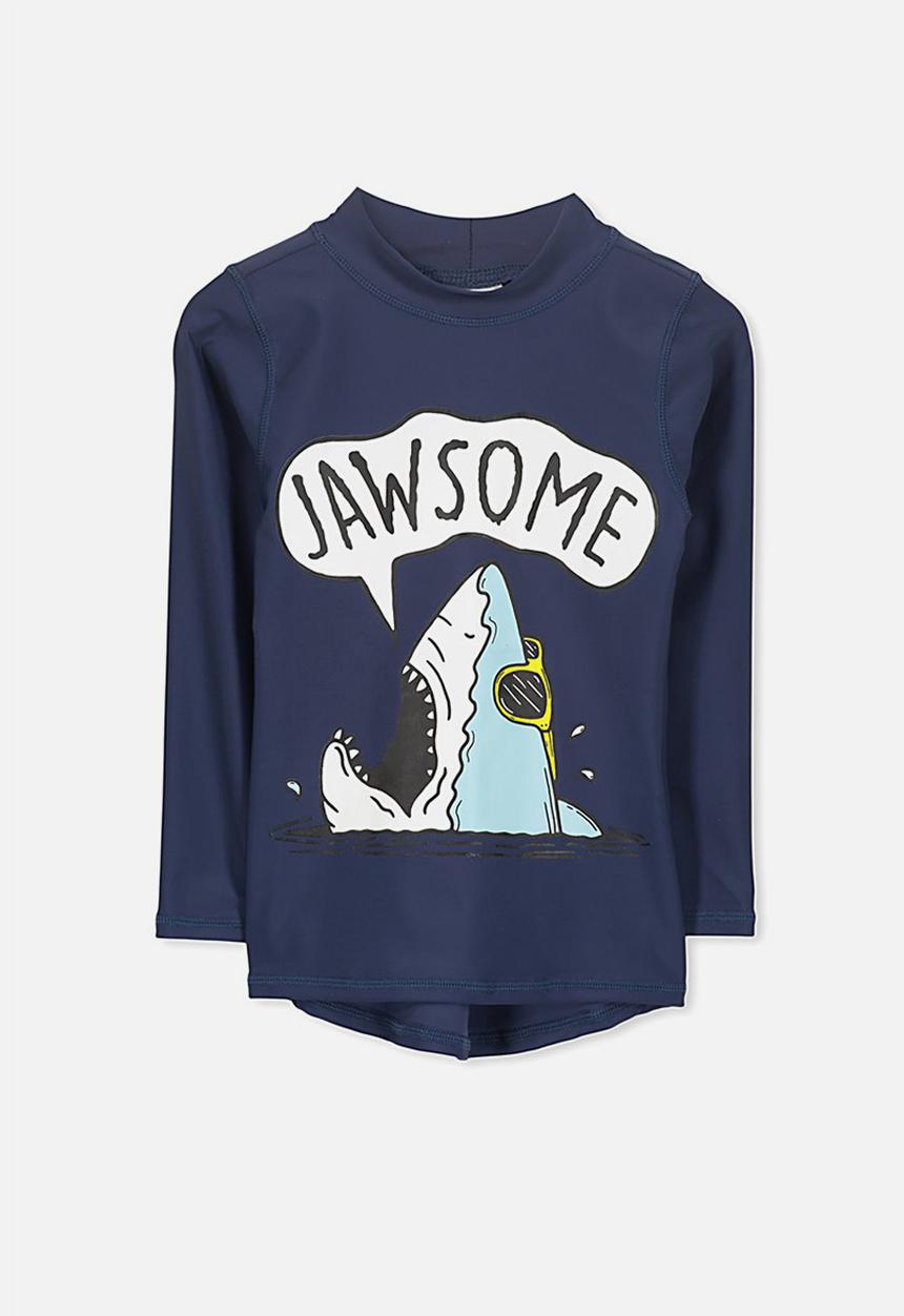 Cotton On - Fraser long sleeve rash vest - navy