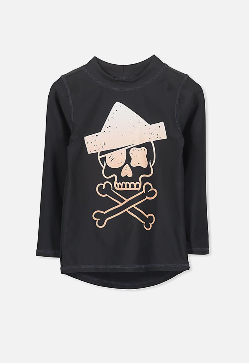Cotton On - Fraser long sleeve rash vest - black