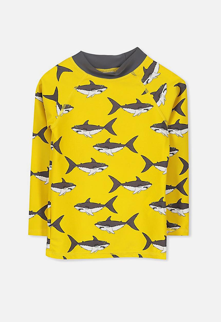 Cotton On - Fraser long sleeve rash vest - yellow
