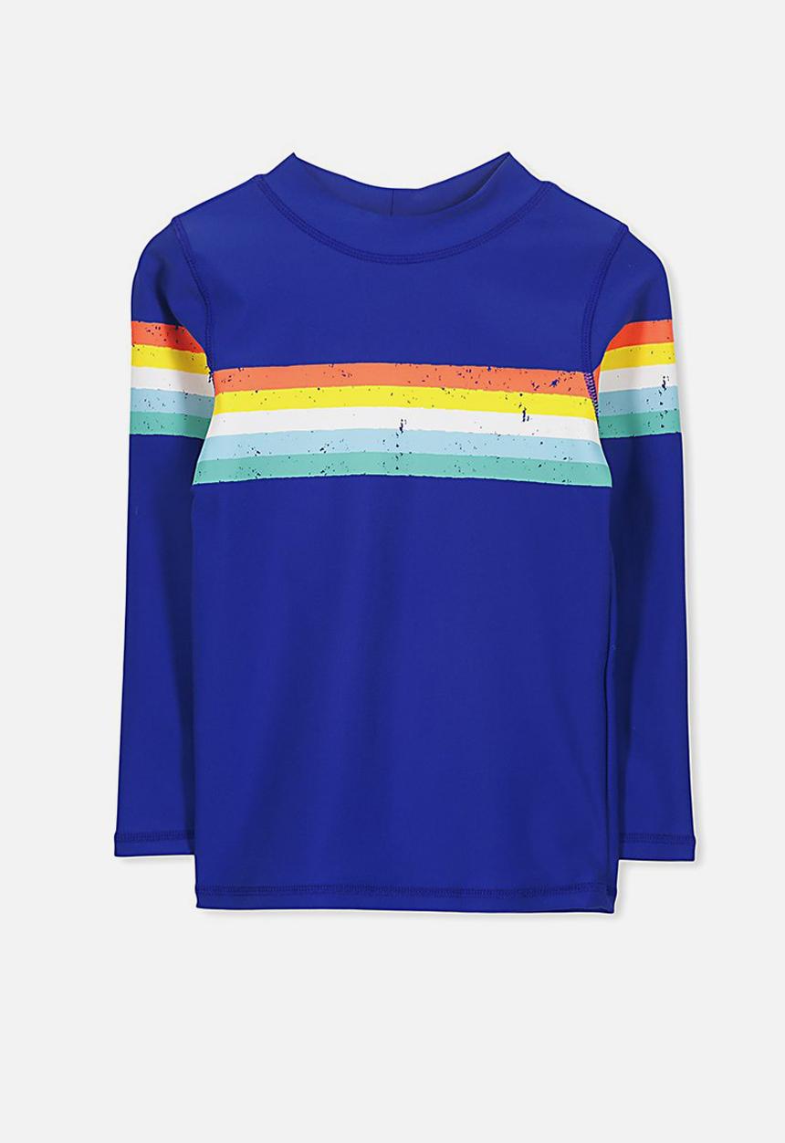Cotton On - Fraser long sleeve rash vest - blue