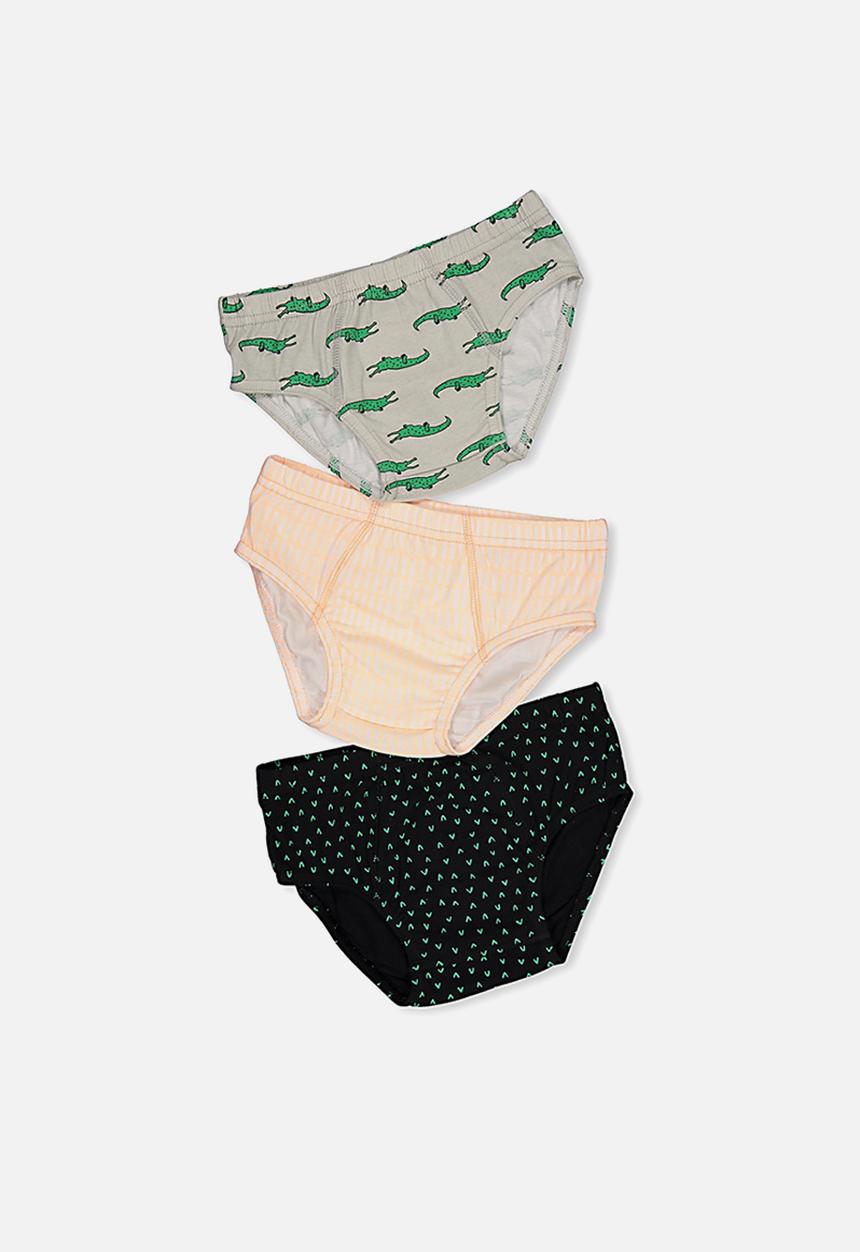 Cotton On - Boys 3 pack briefs - snap snap mix