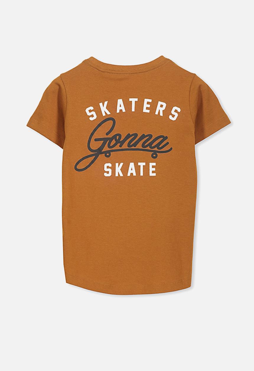 Cotton On - Max short sleeve tee skaters gonna skate - tan