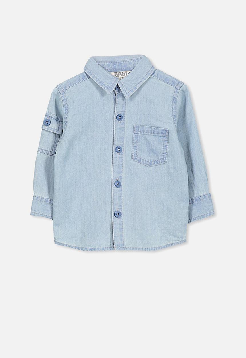 Cotton On - Zac long sleeve shirt - blue