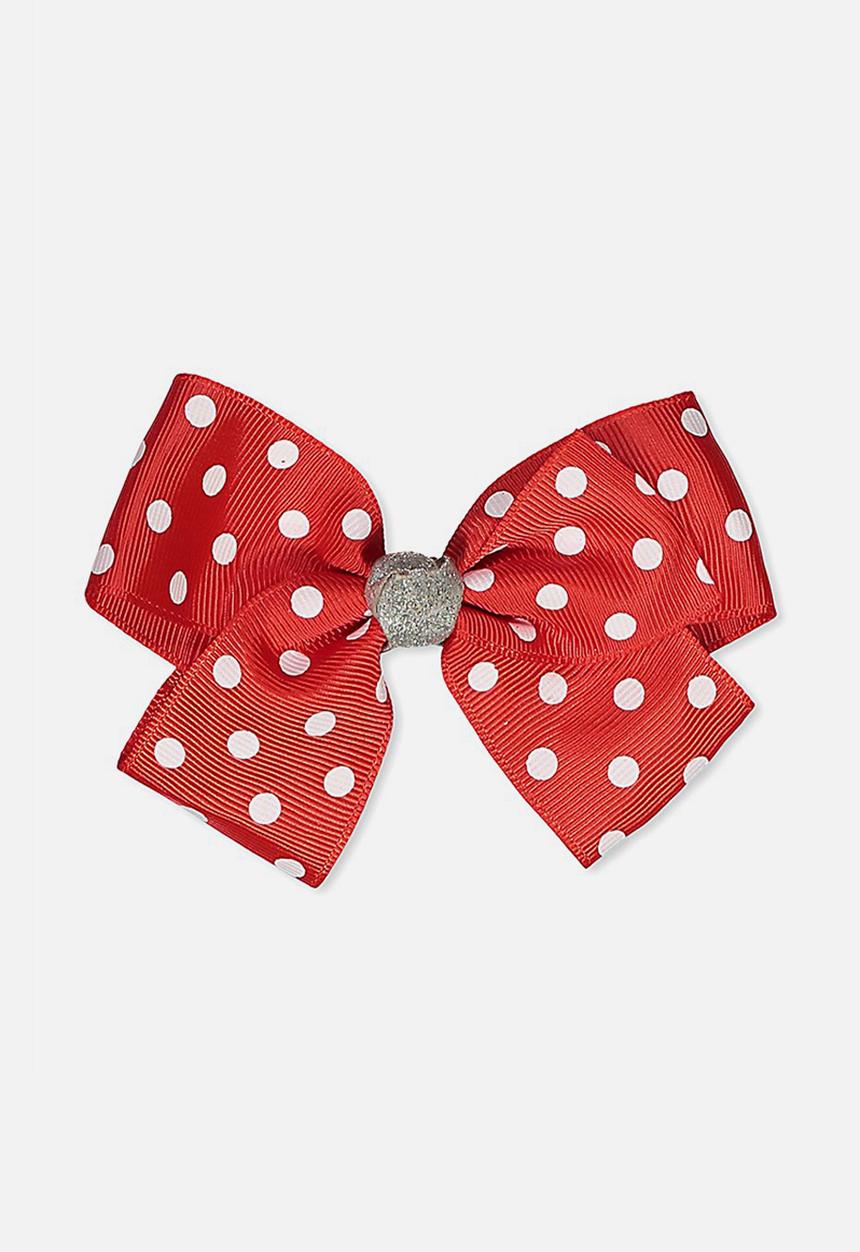 Cotton On - Big bow clips - red & white
