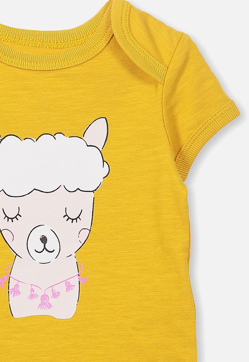 Cotton On - Mini short sleeve bubbysuit - yellow
