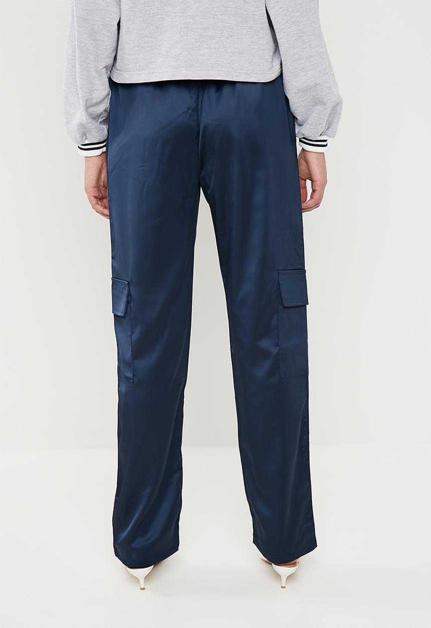 Missguided - Satin utility trousers - navy