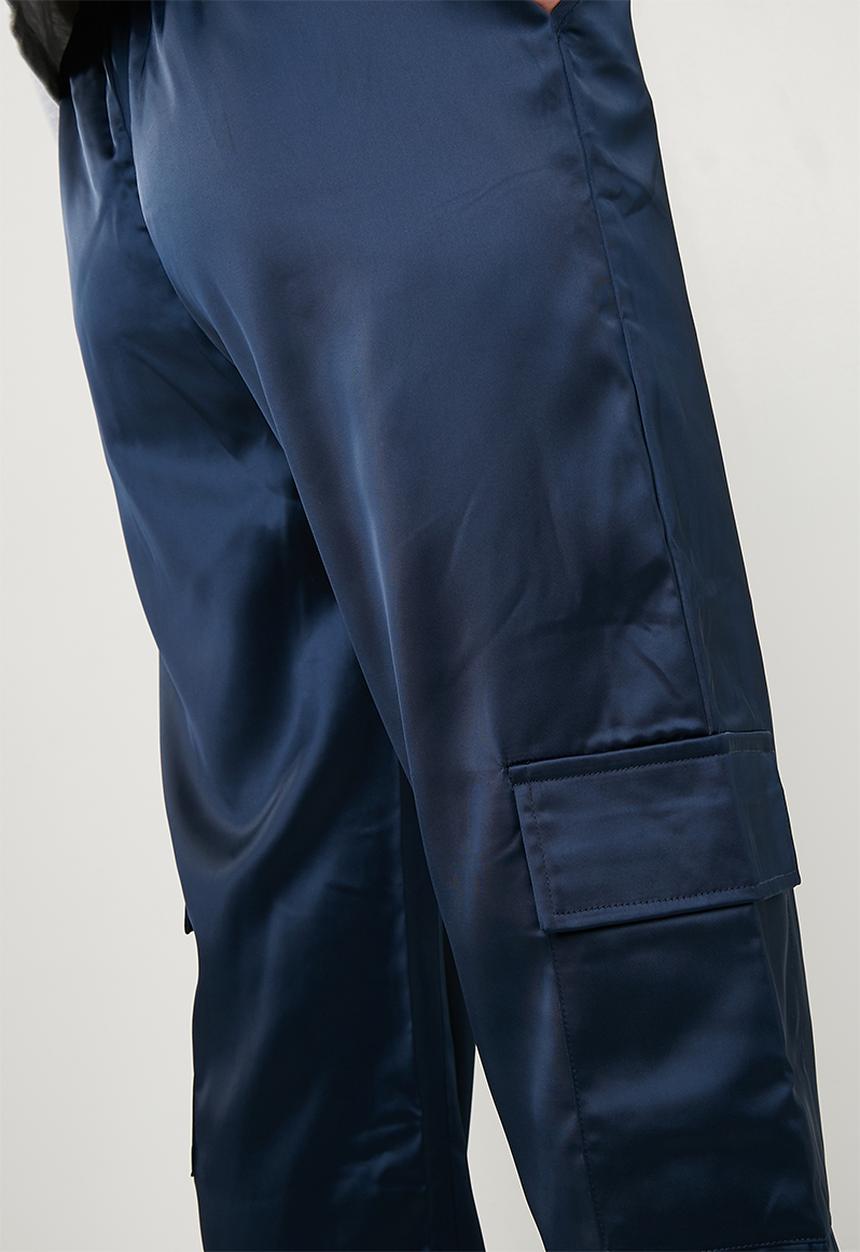 Missguided - Satin utility trousers - navy