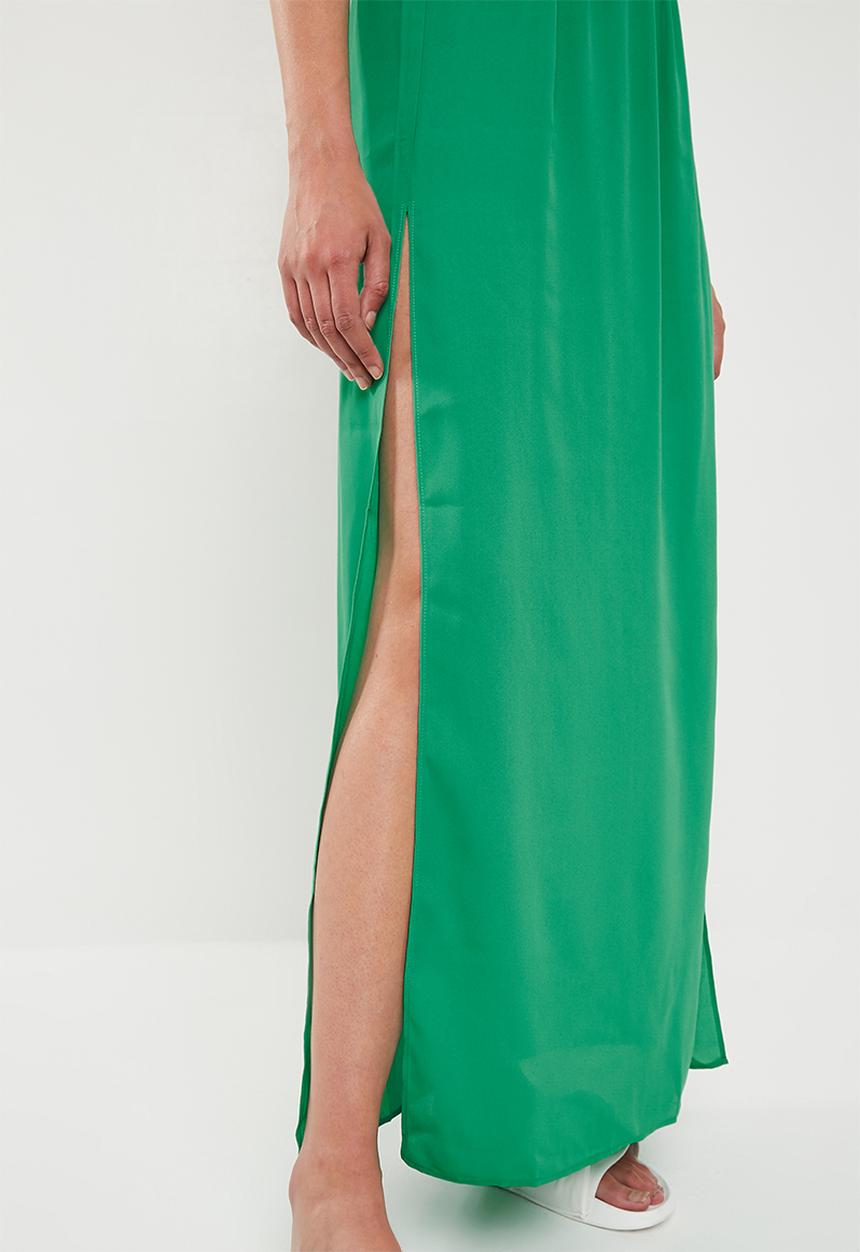 Missguided - Split maxi skirt - green