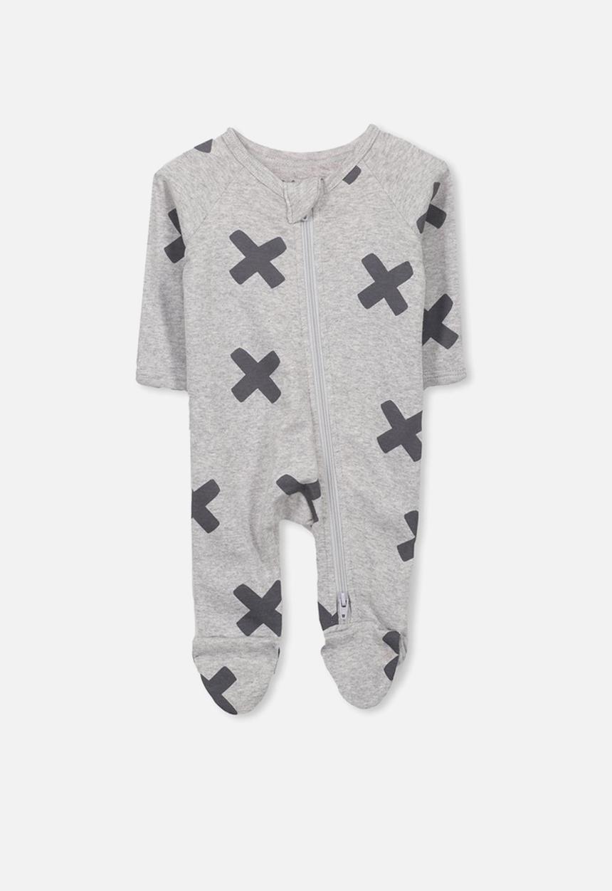 Cotton On - Long sleeve zip through romper - grey