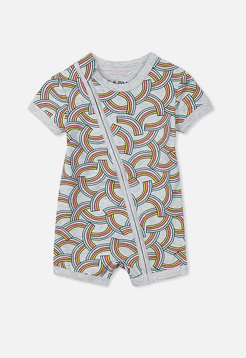 Cotton On - Mini short sleeve zip through - grey 