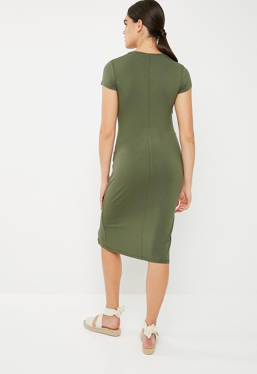 Superbalist - Popper tee dress - khaki