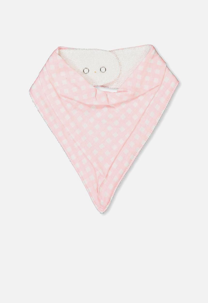 Cotton On - Dribble bib - pink & white 
