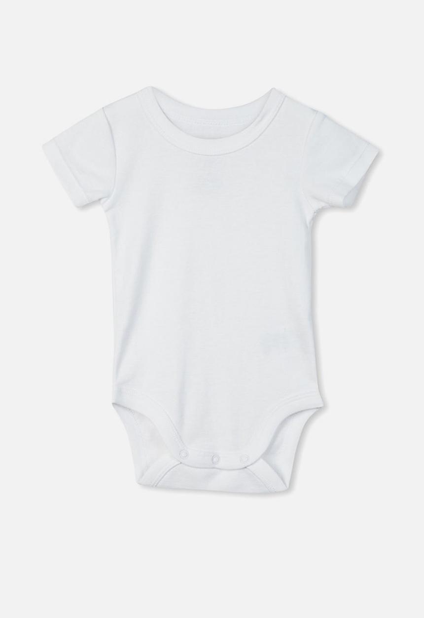 Cotton On - New born short sleeve bubbysuit - white 