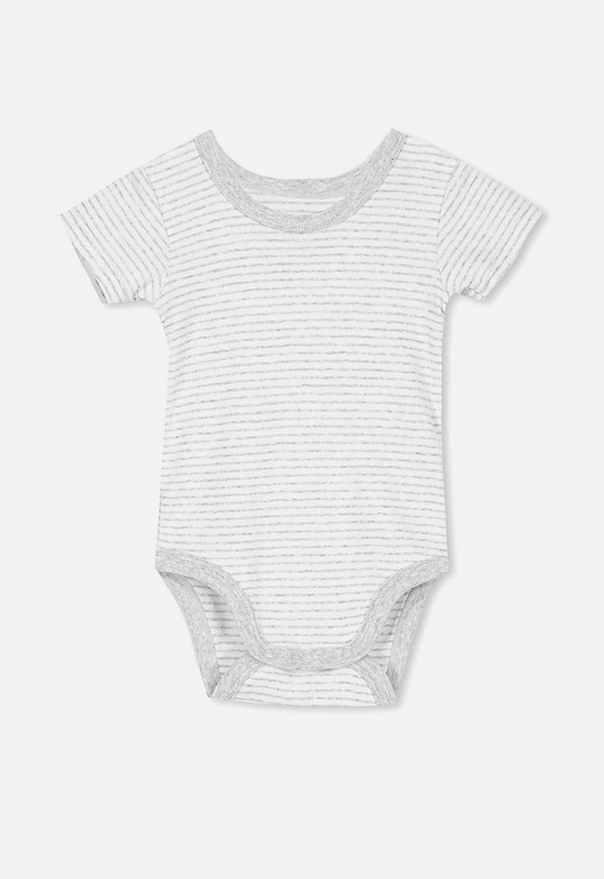 Cotton On - New born short sleeve bubbysuit - grey