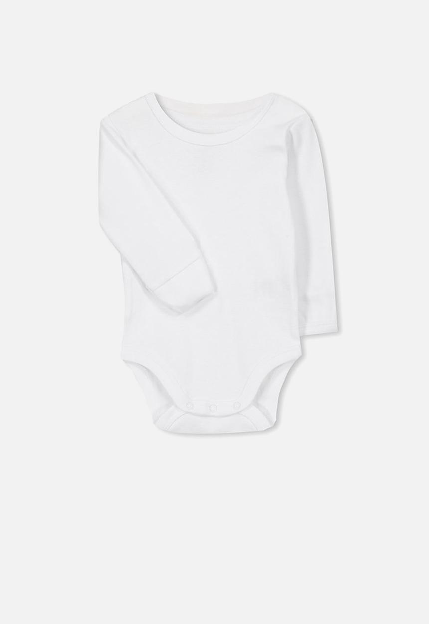 Cotton On - New born long sleeve bubbysuit - white