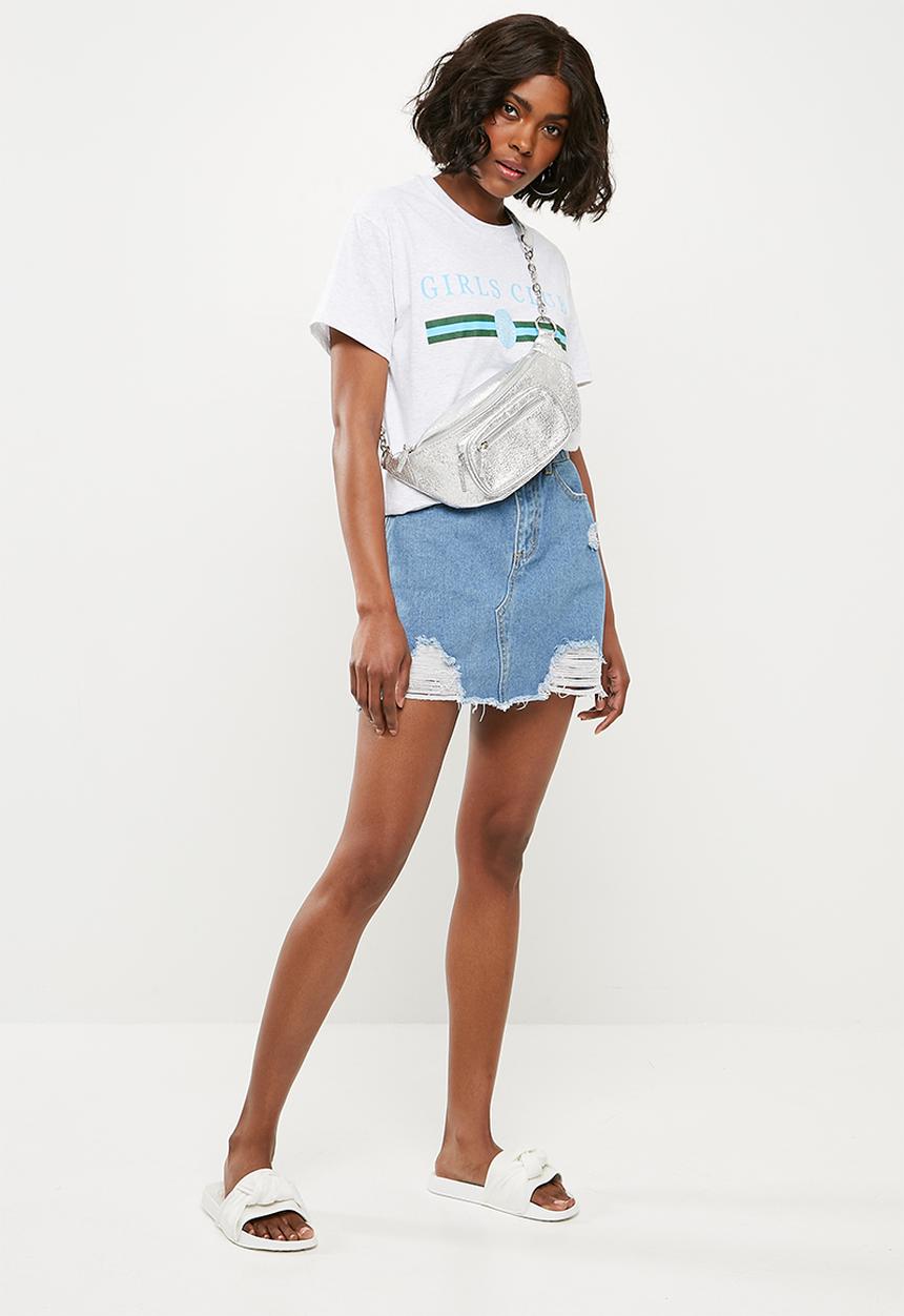 Missguided - Girls club t-shirt - grey 