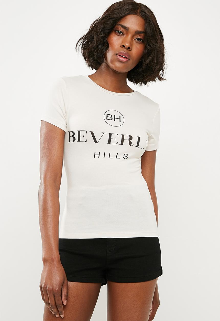 Missguided - Slogan California t-shirt - beige