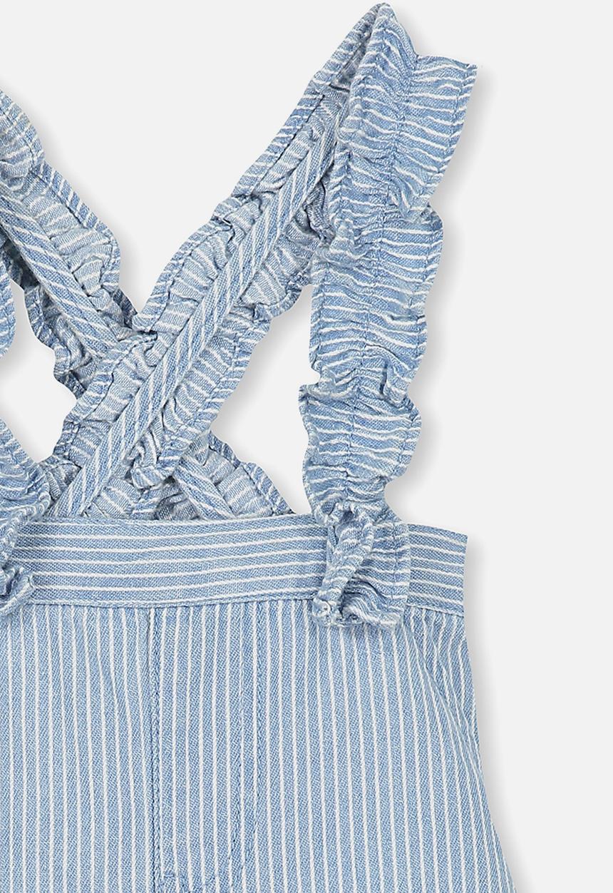Cotton On - Evie ruffle strap short - blue 