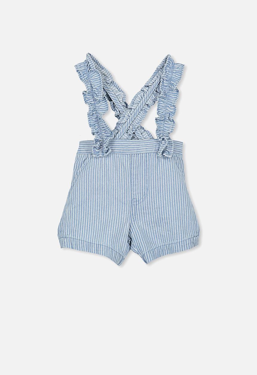 Cotton On - Evie ruffle strap short - blue 