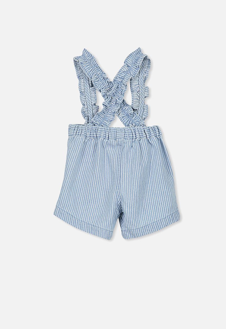 Cotton On - Evie ruffle strap short - blue 