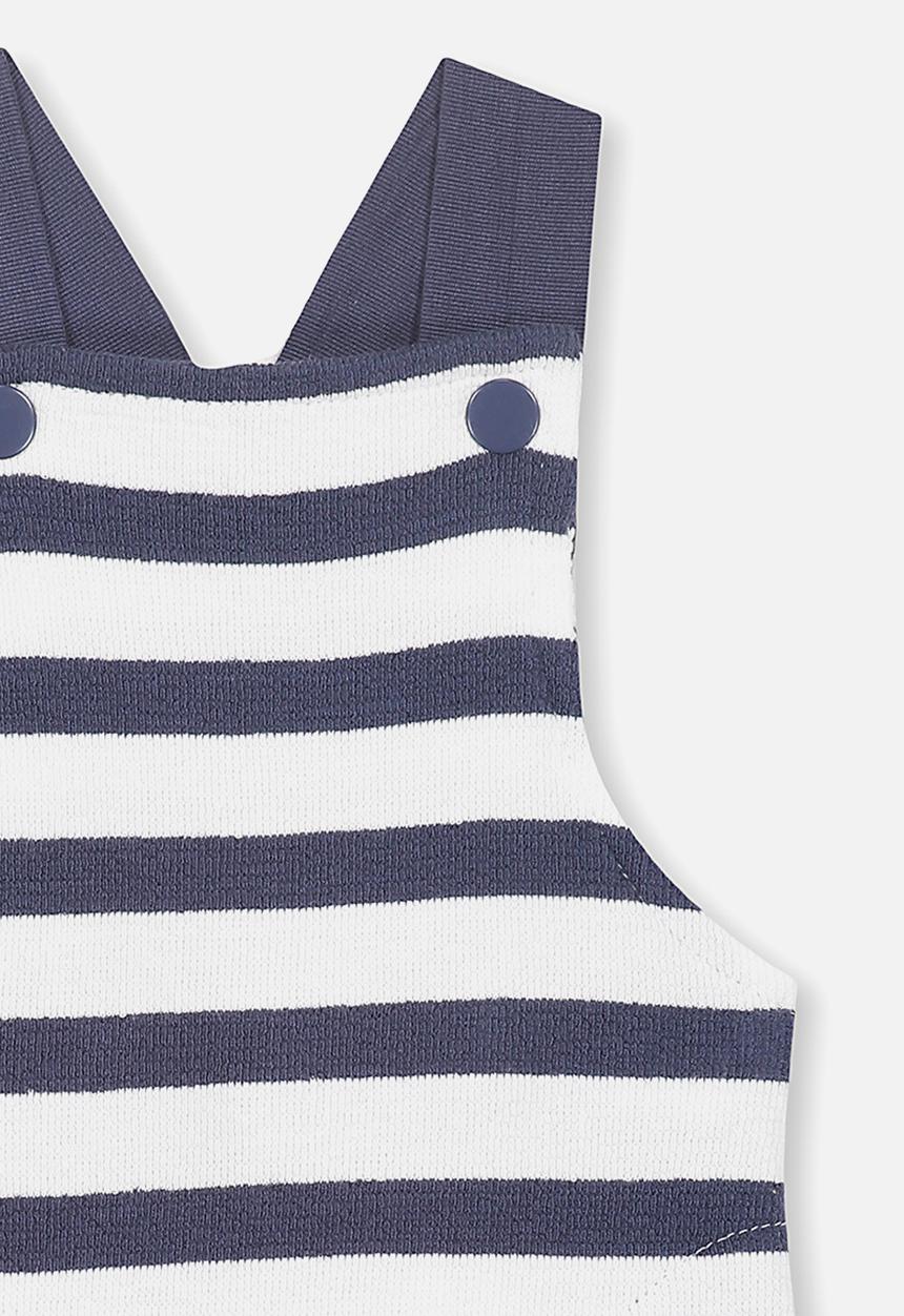 Cotton On - Timmy short leg all in one  - navy & white stripe