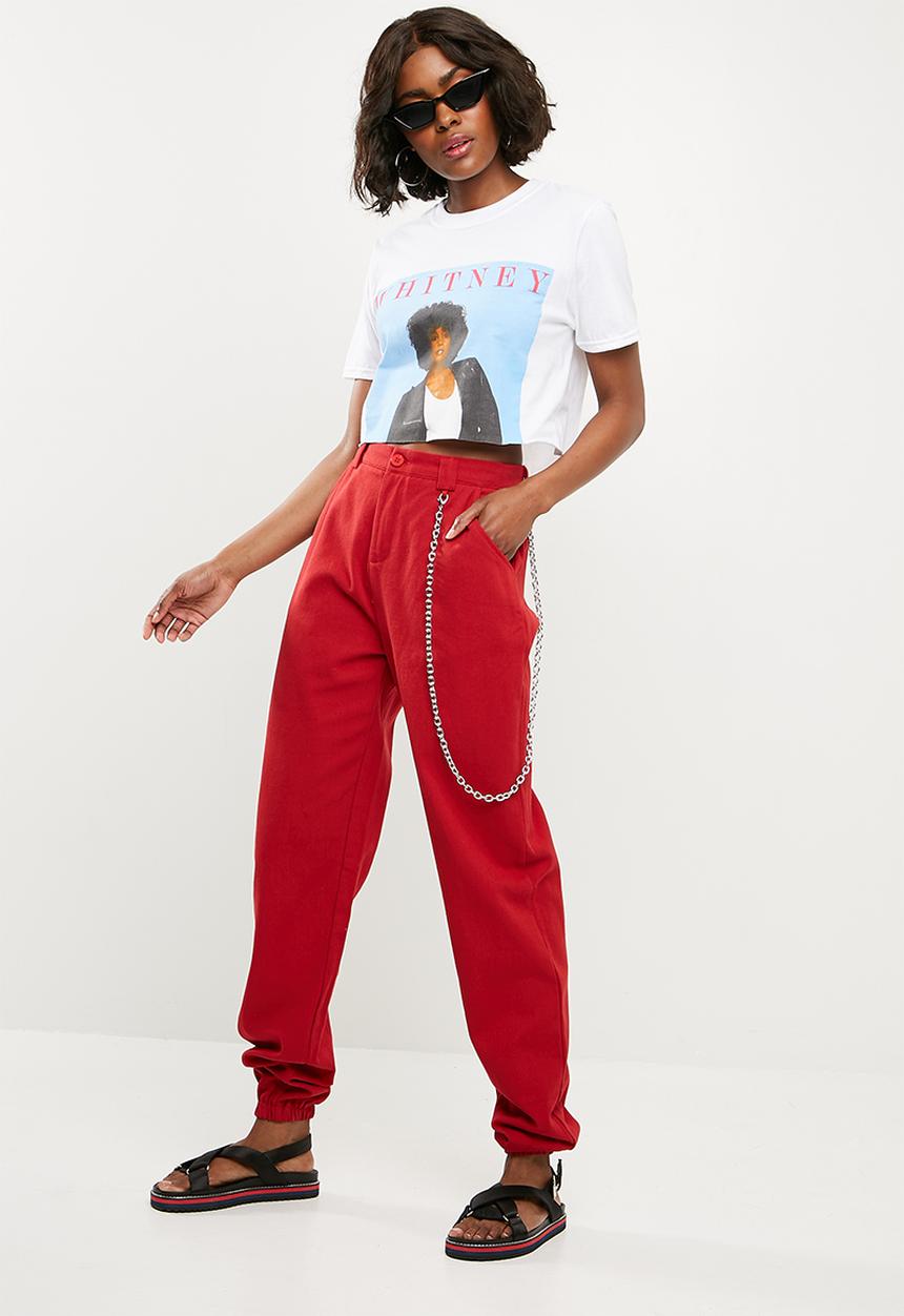 Missguided - Whitney graphic crop T-shirt - white