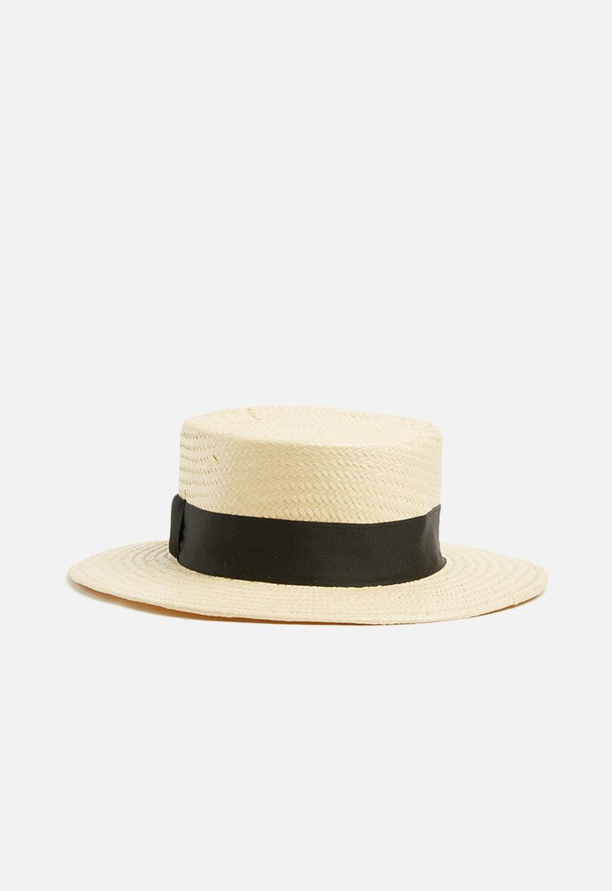 Superbalist - Boater hat with black trim - natural