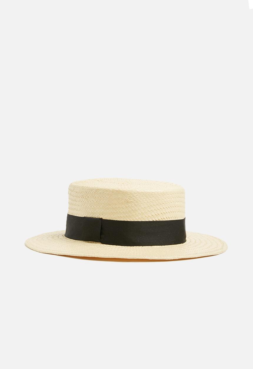 Superbalist - Boater hat with black trim - natural