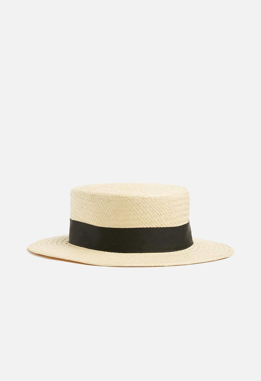 Superbalist - Boater hat with black trim - natural