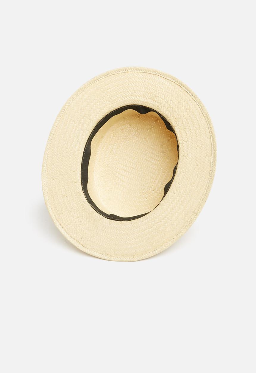 Superbalist - Boater hat with black trim - natural