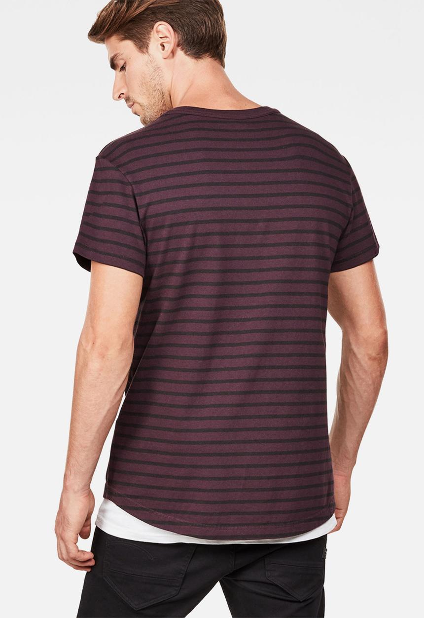 G-STAR - Starkon stripe tee - maroon & black
